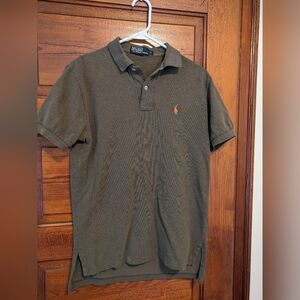 Polo Ralph Lauren Olive Green Polo Orange Logo Size Small